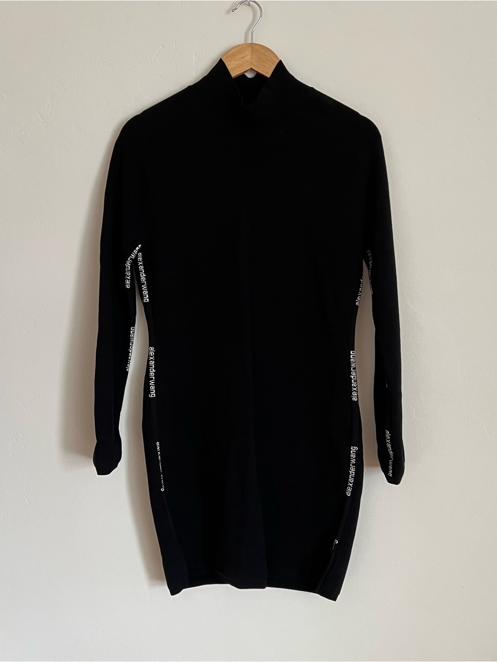 NWT Alexander Wang Logo Jacquard Trim Turtleneck Dress - Picture 5 of 9